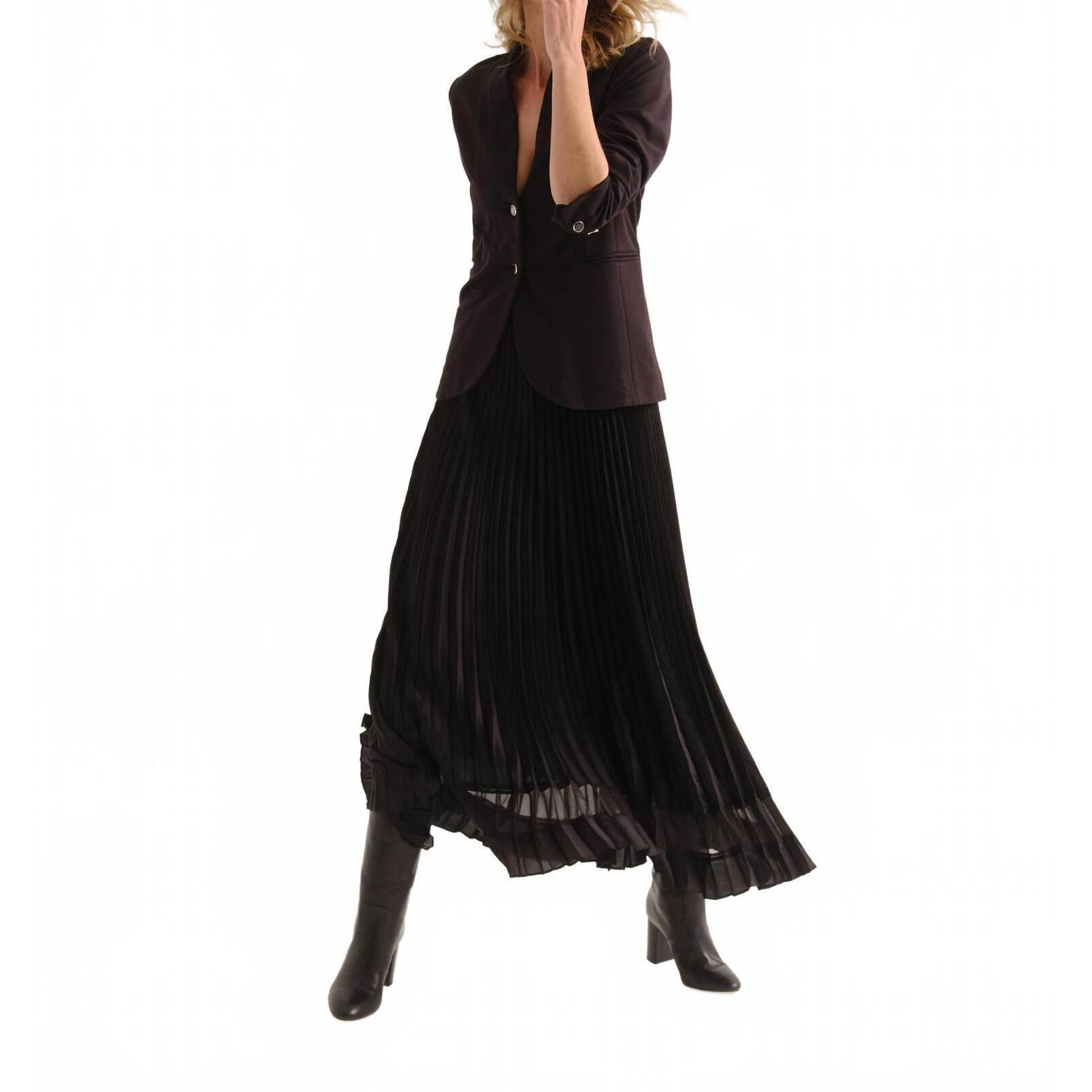 New Cartolina Nantucket Claudia Maxi Skirt In Noir